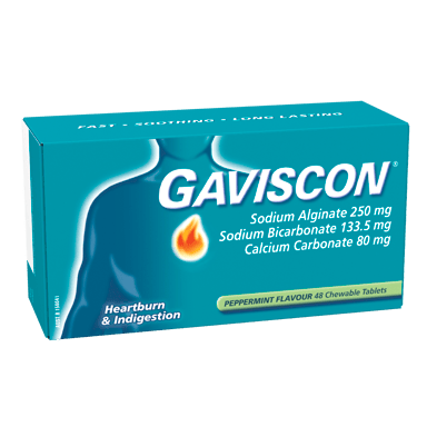 GAVISCON PEPPERMINT 48 TABLETS