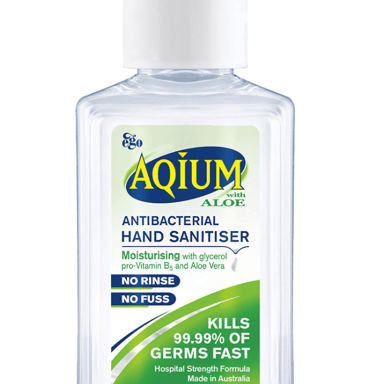 AQIUM ANTIBACTERIAL HAND SANITISER GEL ALOE GREEN 60ML