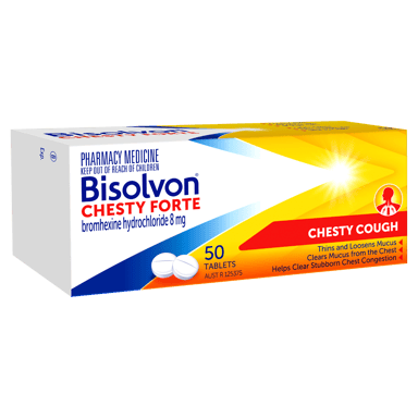 BISOLVON CHESTY FORTE 8MG 50 TABLETS