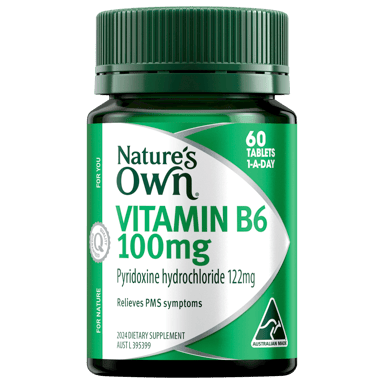 NATURES OWN VITAMIN B6 100MG 60 TABLETS