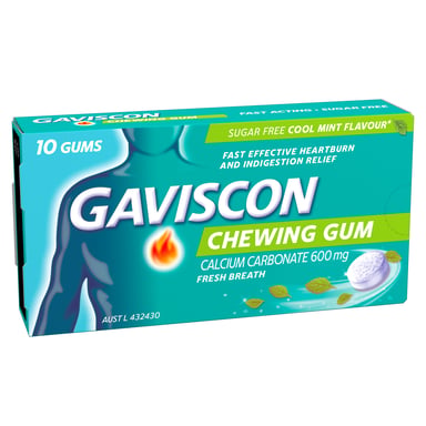 GAVISCON CHEWING GUM MINT 10 PACK