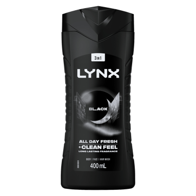 LYNX BODY WASH BLACK 3 IN 1 400ML
