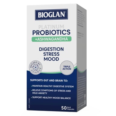BIOGLAN PLATINUM PROBIOTICS + ASHWAGANDHA 50 CAPSULES