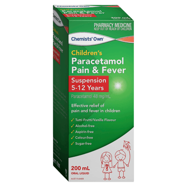 Chemists Own Childrens Paracetamol 5-12 Years 200ml Liquid