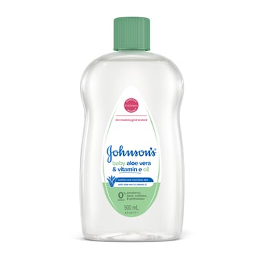 J&J BABY OIL ALOE VERA & VITAMIN E 500ML