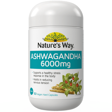 NATURES WAY ASHWAGANDHA 6000MG 50 CAPSULES