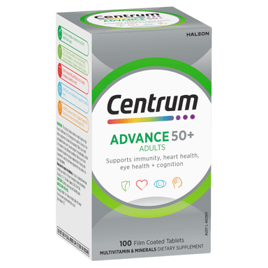 CENTRUM ADVANCE 50+ FOR ADULTS 100 TABLETS
