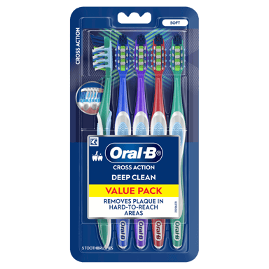 ORAL-B TOOTHBRUSH CROSS ACTION SOFT 5 PACK