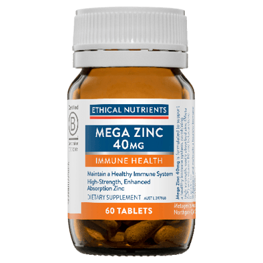 ETHICAL NUTRIENTS MEGA ZINC 40MG 60 TABLETS
