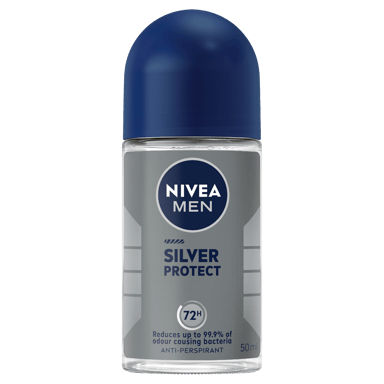 NIVEA MEN ANTIPERSPIRANT ROLL ON SILVER PROTECT ANTIBACTERIAL 48 HOUR 50ML