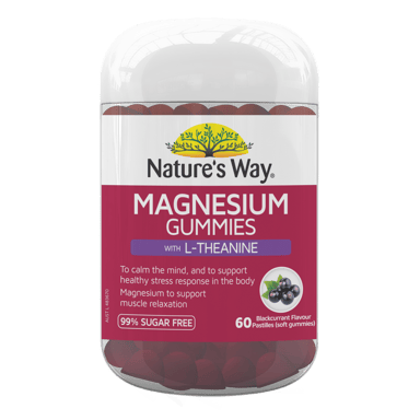 NATURES WAY MAGNESIUM GUMMIES WITH L-THEANINE 60 GUMMIES