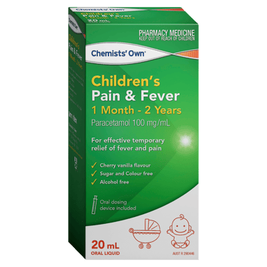 CHEMISTS OWN CHILDRENS PARACETAMOL 1 MONTH - 2 YEARS 20ML LIQUID