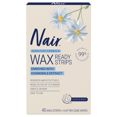 NAIR SOFT NATURAL WAX STRIPS LARGE LEGS & BODY 40 PACK