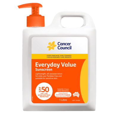 CANCER COUNCIL EVERYDAY VALUE SUNSCREEN PUMP SPF50+ 1 LITRE