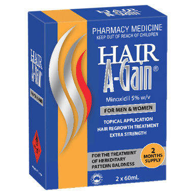 HAIR A-GAIN TREATMENT SOLUTION 5% 60ML 2 PACK