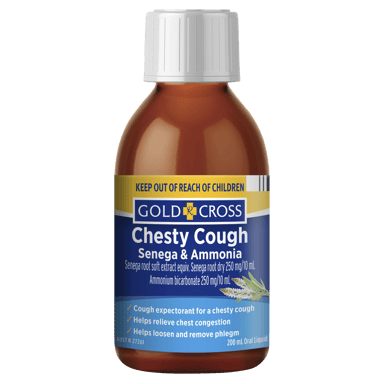 GOLD CROSS CHESTY COUGH SENEGA & AMMONIA LIQUID 200ML