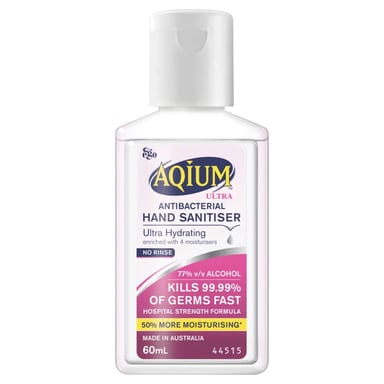 AQIUM ANTIBACTERIAL HAND SANITISER GEL ULTRA PINK 60ML