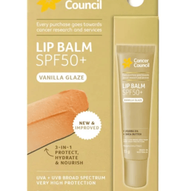 CANCER COUNCIL LIP BALM VANILLA SPF50+ 15G