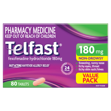 TELFAST 180MG 80 TABLETS