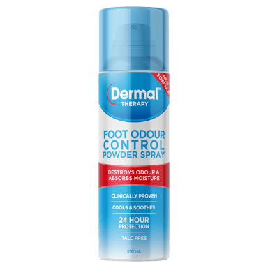 DERMAL THERAPY FOOT ODOUR CONTROL POWDER SPRAY 210ML