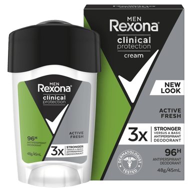 REXONA MEN CLINICAL ANTIPERSPIRANT CREAM ACTIVE FRESH 96HR 45ML