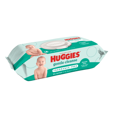 HUGGIES THICK BABY WIPES FRAGRANCE FREE 80 PACK