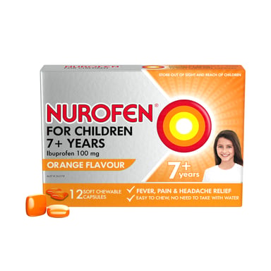 NUROFEN FOR CHILDREN 7+ ORANGE CHEWABLE 12 PACK