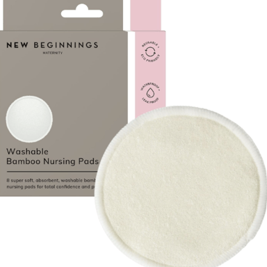 NEW BEGINNINGS NURSING BREAST PADS WASHABLE 8 PACK