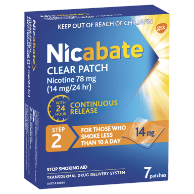 NICABATE STEP 2 14MG CLEAR PATCH 7 PACK