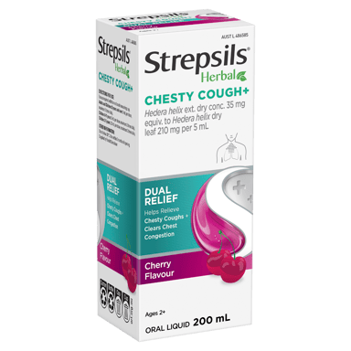 STREPSILS HERBAL + CHESTY COUGH 200ML LIQUID