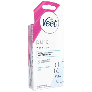 VEET PURE COLD WAX STRIPS FACE SENSITIVE SKIN 20 PACK