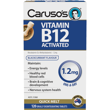 CARUSOS VITAMIN B12 ACTIVATED 1.2MG 120 TABLETS