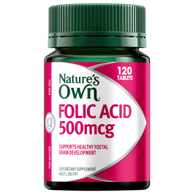 NATURES OWN FOLIC ACID 500MCG 120 TABLETS