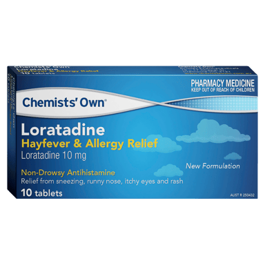 CHEMIST'S OWN LORATADINE 10MG HAYFEVER & ALLERGY RELIEF 10 TABLETS