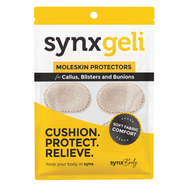 SYNXGELI MOLESKIN PROTECTORS FOR CALLUS BLISTERS & BUNIONS