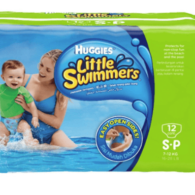HUGGIES SWIM PANTS SMALL 7-12KGS 12 PACK
