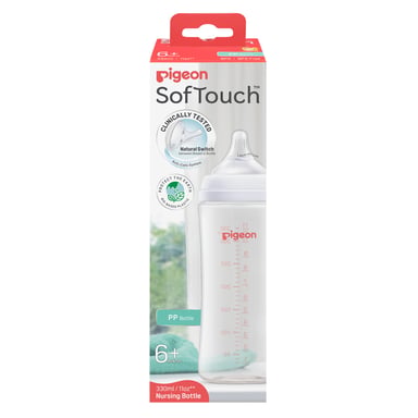 PIGEON BOTTLE SOFT TOUCH WIDE NECK 6+ MONTHS 330ML
