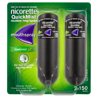 NICORETTE QUICKMIST FRESHMINT 150 SPRAYS TWIN PACK