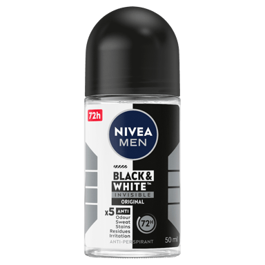 NIVEA MEN ANTIPERSPIRANT B&W INVISIBLE ORIGINAL 48H ROLL ON 50ML