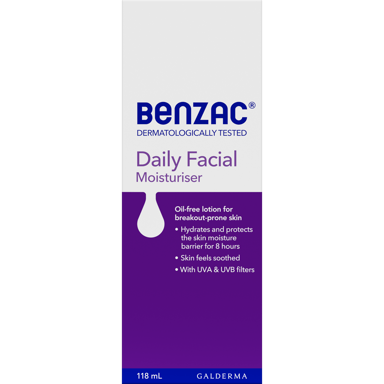 BENZAC DAILY FACIAL MOISTURISER SPF15+ 118ML