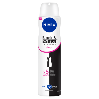 NIVEA WOMEN ANTIPERSPIRANT B&W INVISIBLE CLEAR 48H 250ML