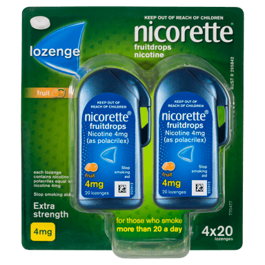 NICORETTE COOL DROPS FRESHFRUIT 4MG 80 LOZENGES