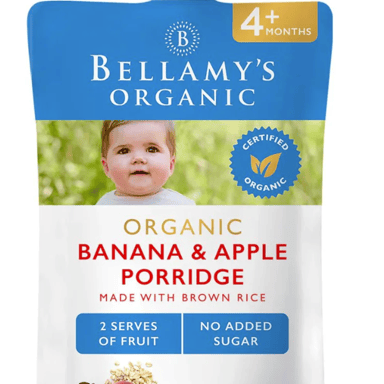 BELLAMYS ORGANIC BANANA & APPLE PORRIDGE TUBE 120G