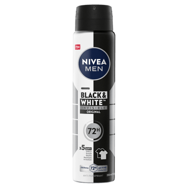 NIVEA MEN ANTIPERSPIRANT B&W INVISIBLE ORIGINAL 48H 250ML