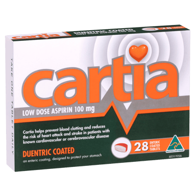 CARTIA ASPIRIN 100MG 28 TABLET