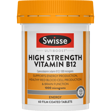 SWISSE ULTIBOOST HIGH STRENTH VITAMIN B12 60 TABLETS