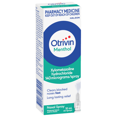 OTRIVIN ADULT METERED DOSE NASAL SPRAY MENTHOL 10ML