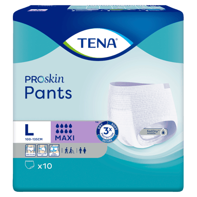 TENA PROSKIN PANTS MAXI 8D LARGE 10 PACK
