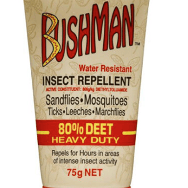 BUSHMANS REPELLENT HEAVY DUTY WATER RESIST 80% DEET LOTION 75G