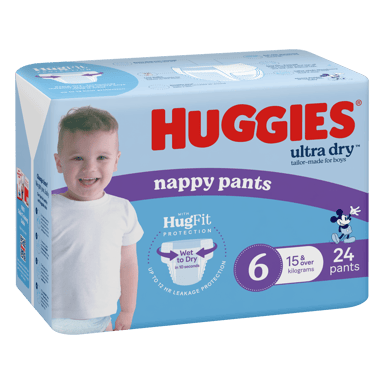 HUGGIES ULTRADRY NAPPY PANTS JUNIOR BOY 24 PACK